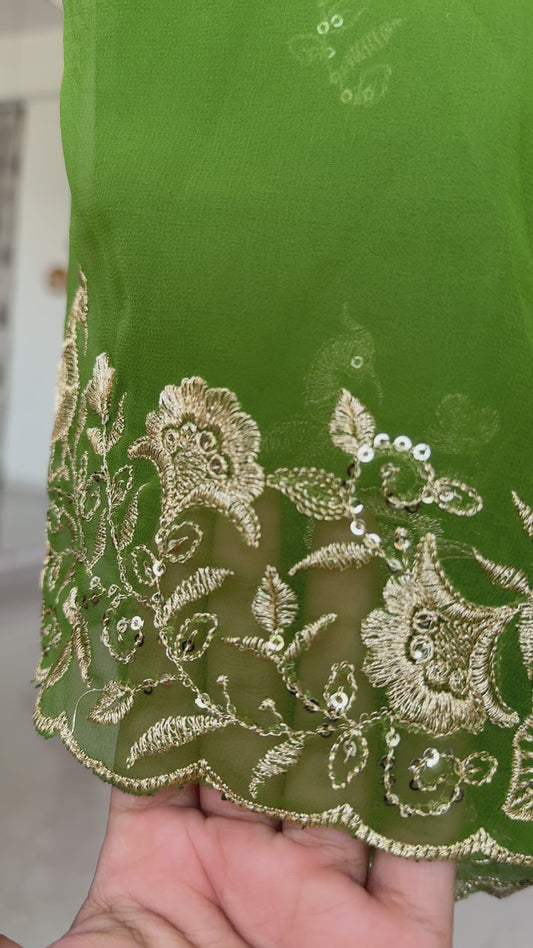 Cut work border saree