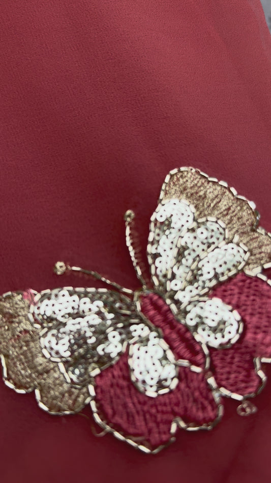 Butterfly buta saree