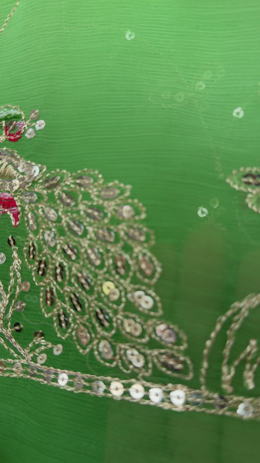 Jaal work saree