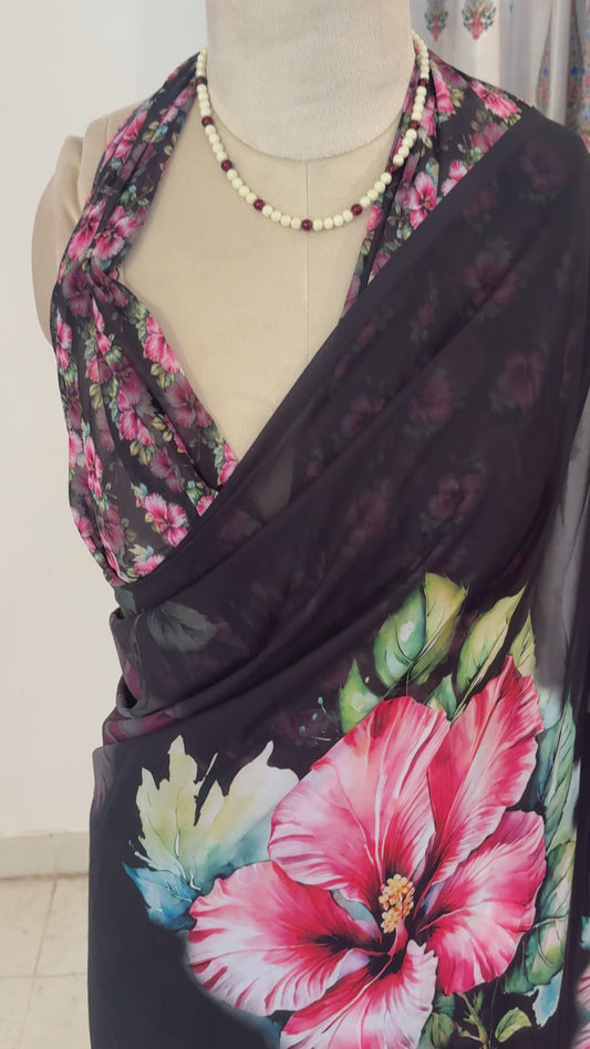 Digital print sarees