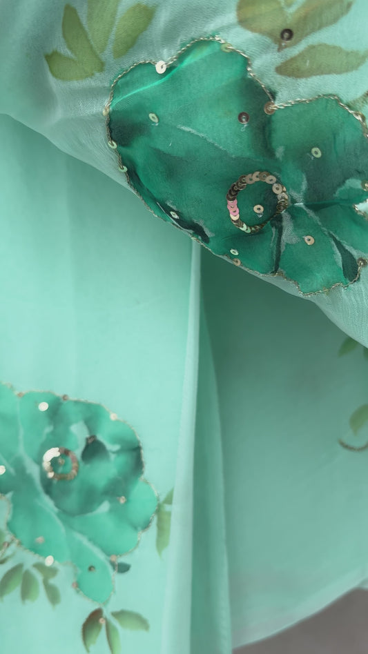 Hand painted with sequins work