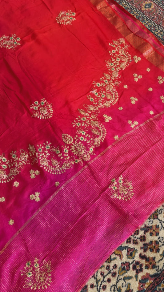 Pitta work saree