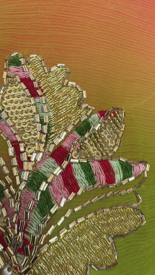 Multi colour saree with handwork