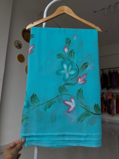 Brush paint saree with shimmer work -bp15