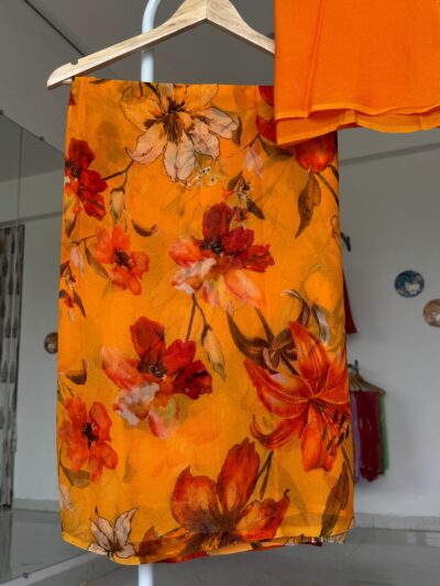 Pure diamond chiffon saree