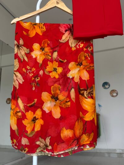 Pure diamond chiffon saree