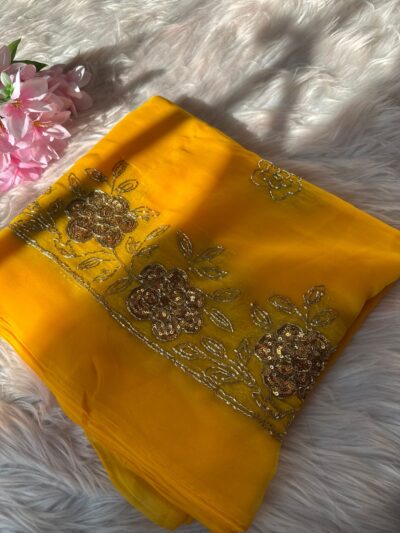 Sequins border saree
