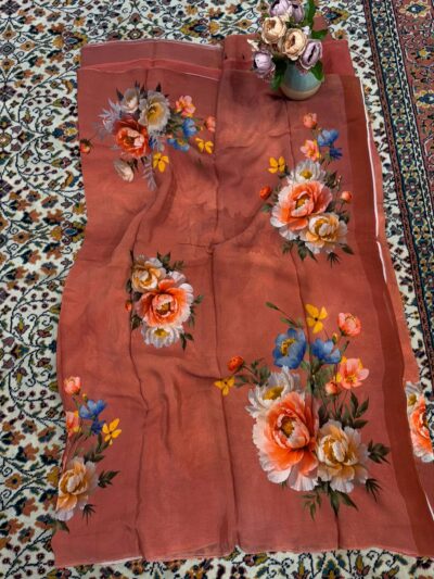 Premium pure chinnon saree