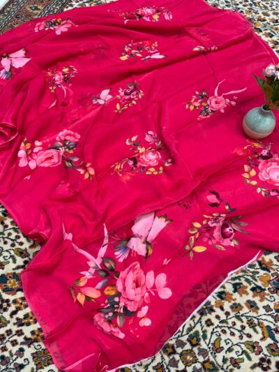 Premium pure chinnon saree