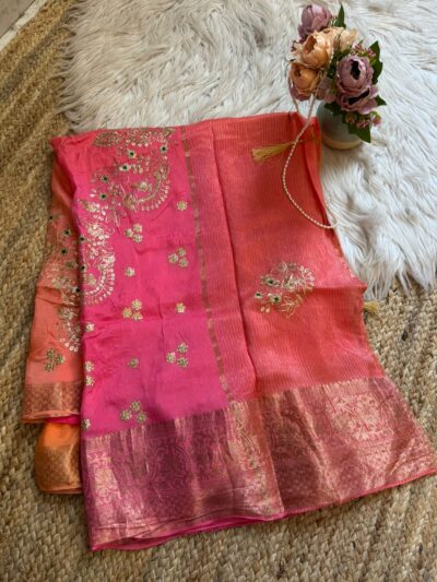 Pitta work saree