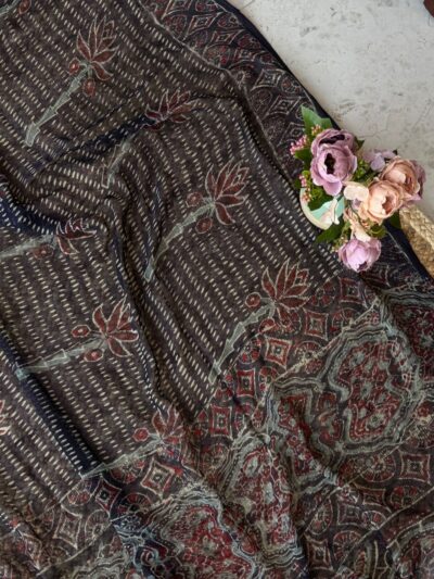 Handblock print saree