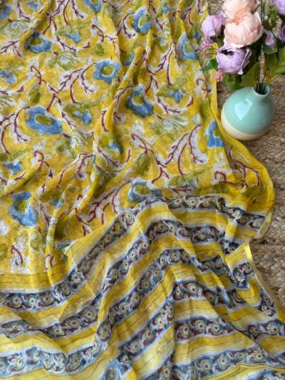 Handblock print saree