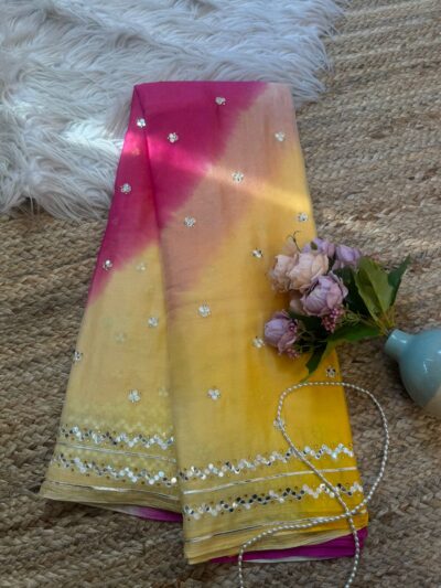 Mirror work saree