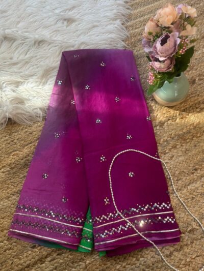 Mirror work saree