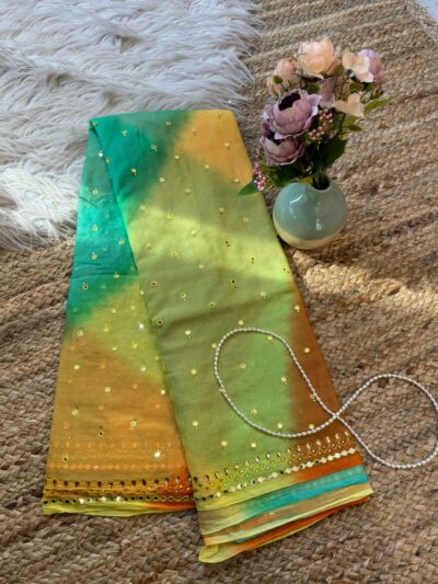 Mirror work saree