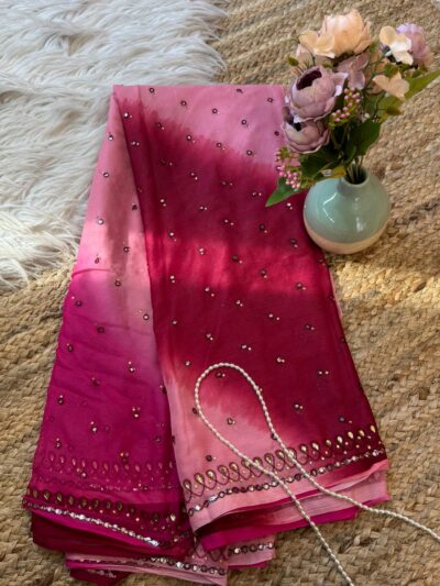 Mirror work saree