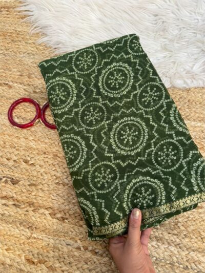 Bandhani saree with border