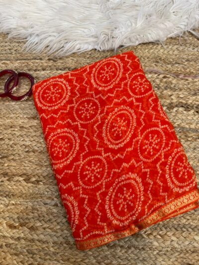 Bandhani saree with border