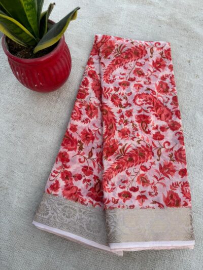 Premium printed with banarasi border