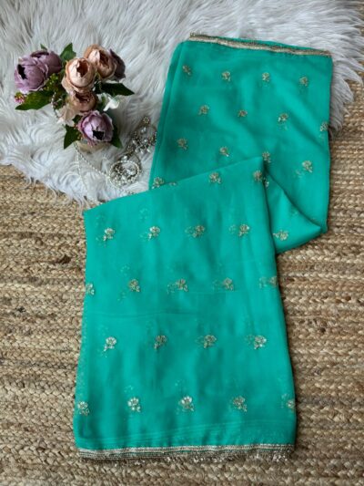 Buti saree with bijli border