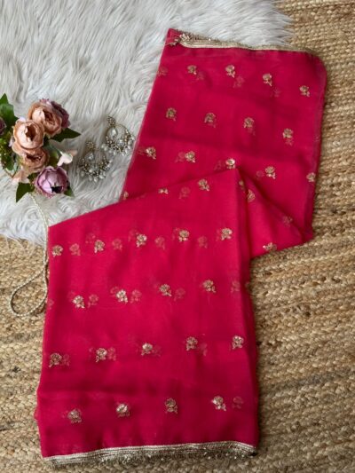 Buti saree with bijli border