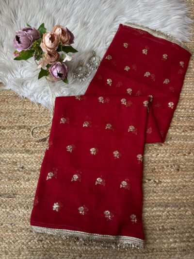 Buti saree with bijli border