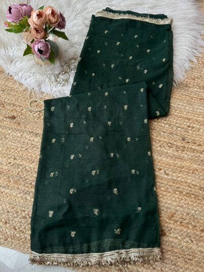 Buti saree with bijli border