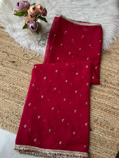 Buti saree with bijli border