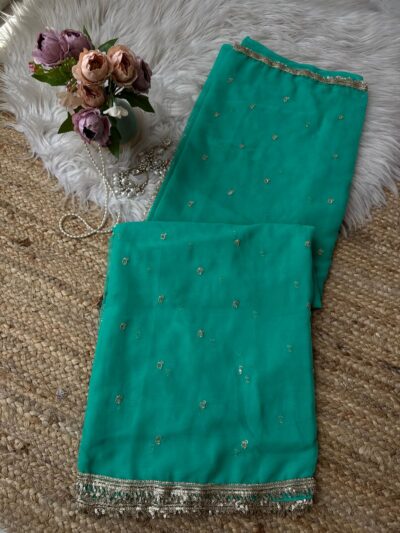 Buti saree with bijli border