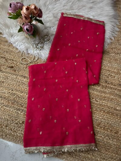 Buti saree with bijli border