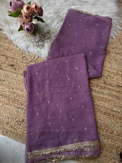 Buti saree with bijli border