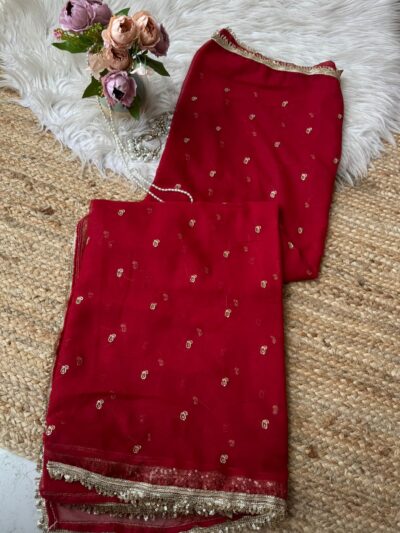 Buti saree with bijli border