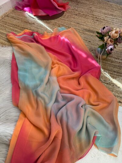 Pure chiffon multicolour leheriya