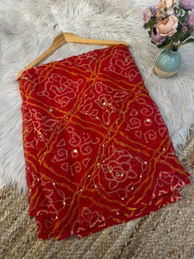 Chunri with mirror aari work