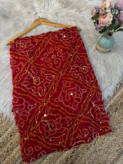 Chunri with mirror aari work