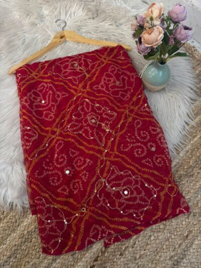 Chunri with mirror aari work