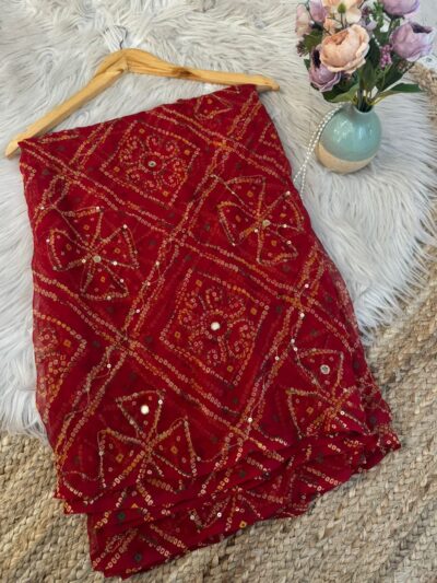 Chunri with mirror aari work