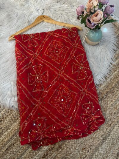 Chunri with mirror aari work