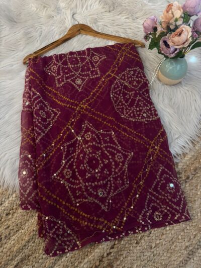 Chunri with mirror aari work