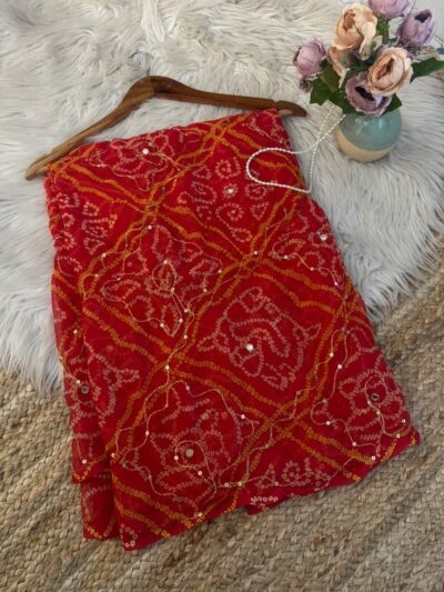 Chunri with mirror aari work