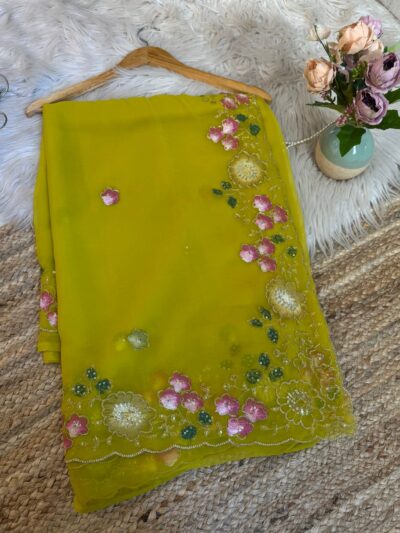 Brush paint with aari sitara work