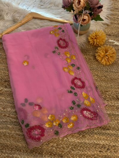 Brush paint with aari sitara work