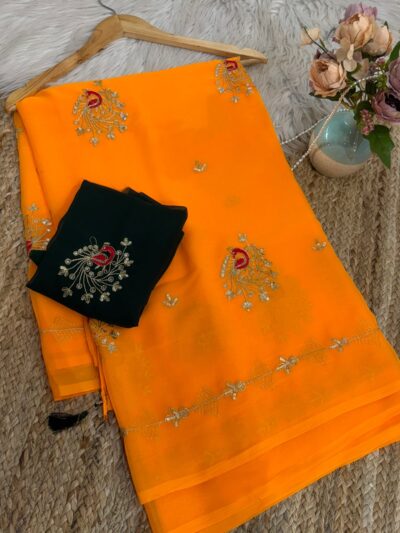 Mayur buta saree