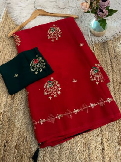 Mayur buta saree