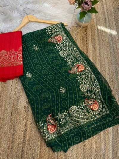 Bandhani with c pallu