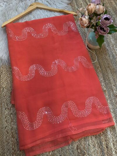 Sequins work saree