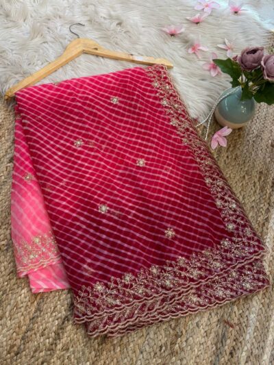 Leheriya with aari Sitara work