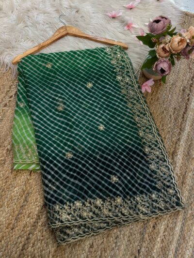Leheriya with aari Sitara work