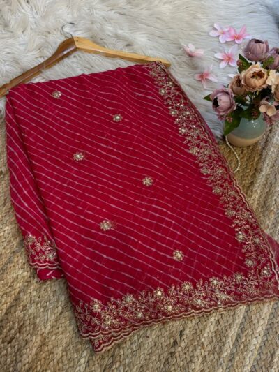 Leheriya with aari Sitara work