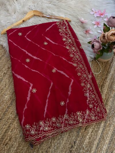 Leheriya with aari Sitara work